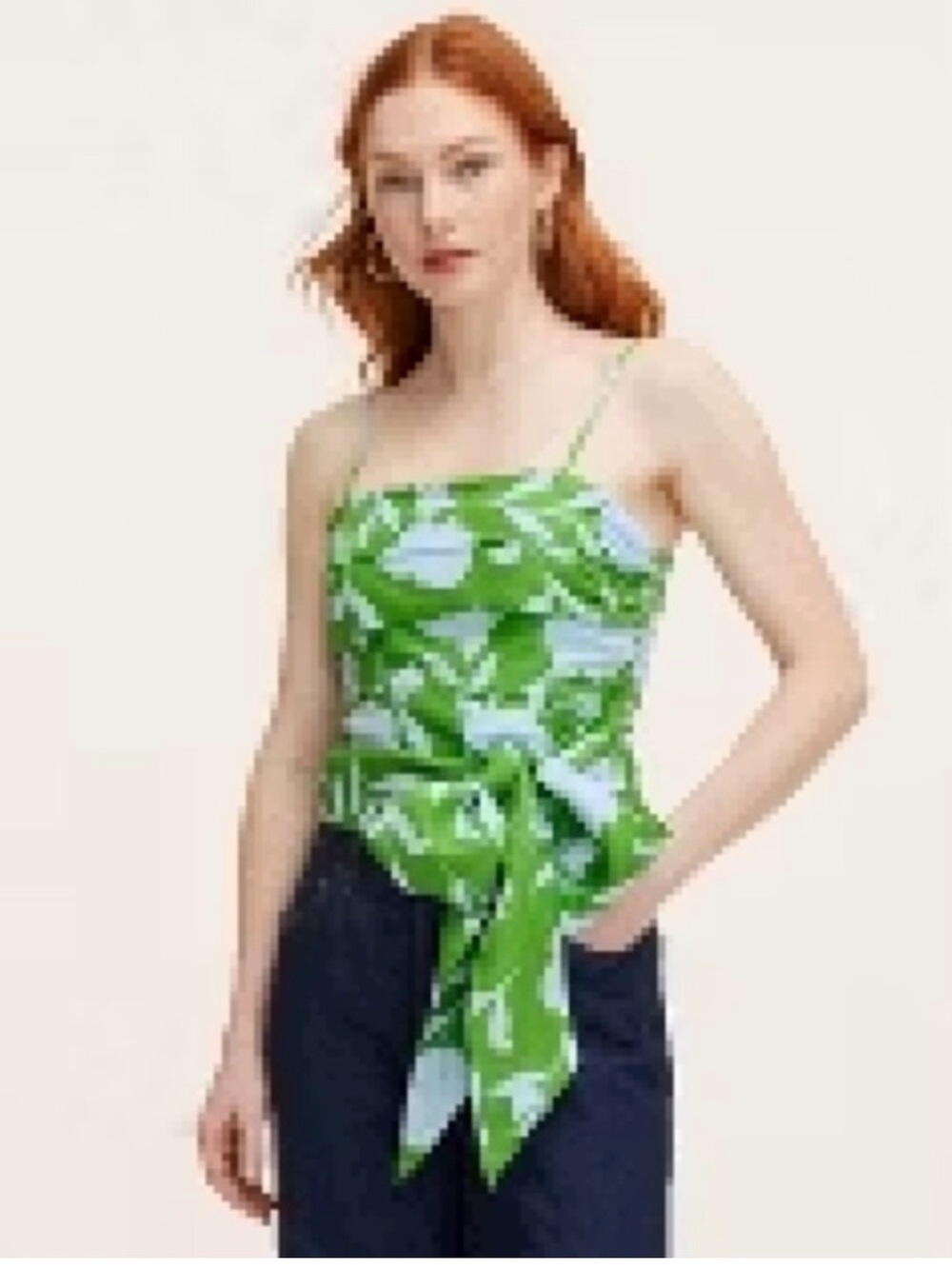 kate spade Green Floral Tie-Front Camisole